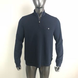 TED BAKER Men's Valerio Quarter Zip Size 6 Blue
